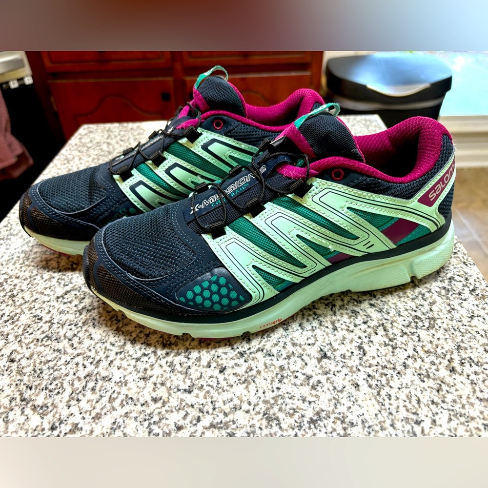 Salomon X Mission 2 Womens City Trail Hiking Shoes Size 6.5 Blue Purple